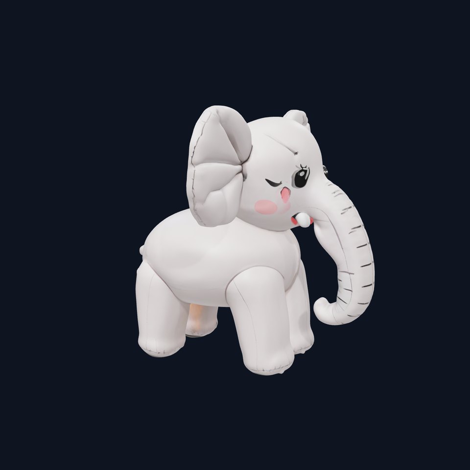 Inflatable Cartoon Elephant Model Pack for Animations and Games